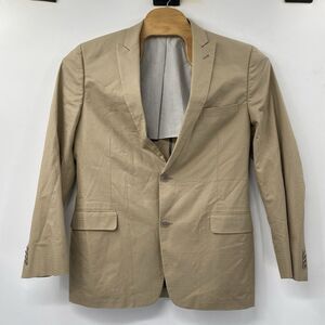 John Varvatos Blazer Mens 44R Cotton Tan Premium Tailored Sport Coat Suit Jacket